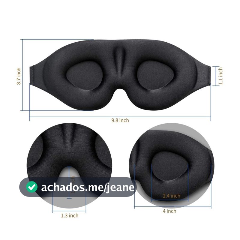 3D Máscara Espuma Confortavel de dormir, 100% Sombra Blackout, Zero Pressão Eye, Venda, Tampa do olho noturno