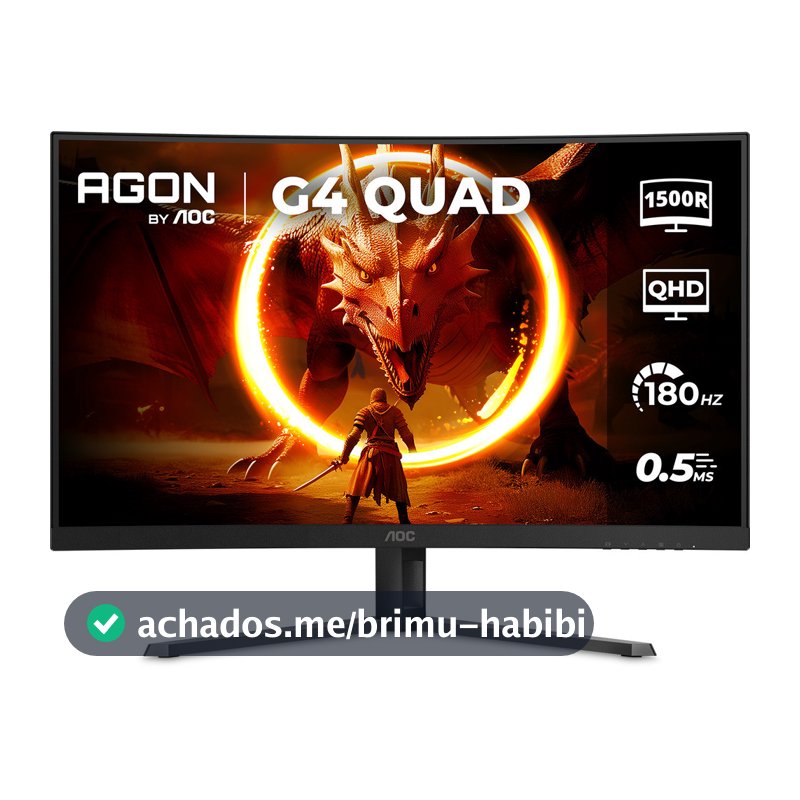 Monitor Gamer Curvo AOC AGON QUAD 32" 180Hz 0,5ms HDR10 CQ32G4E