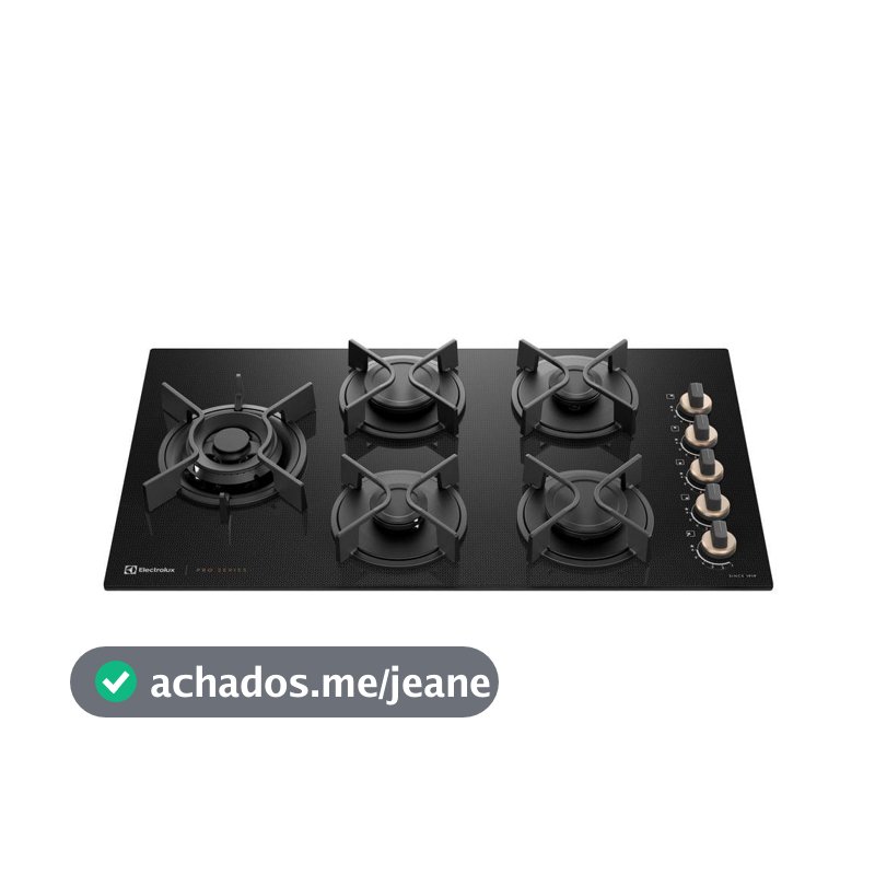 Cooktop 5 Bocas a Gás Electrolux Mesa de Vidro Pro Series ChamaPrecisa e Multi Chama (KE5PS)