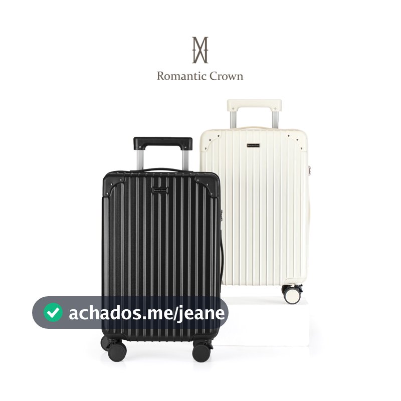 Romantic Crown Mala de Borda 10kg em ABS Mala de Viagem Com 4 Rodas 360 Padrão ANAC Mala com Senha