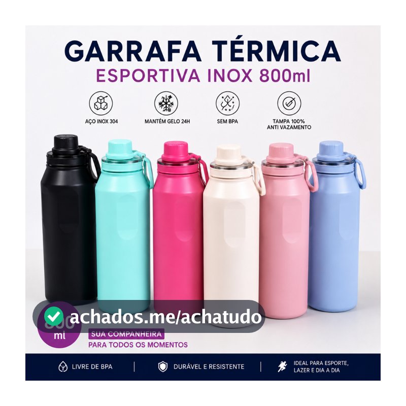 Belifou Glitter Garrafa Térmica Portátil De 800 Ml Com Isolamento Duplo Adequada Para Academia