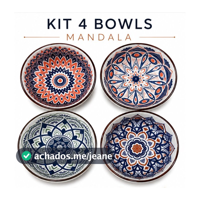Kit 4 bowls cerâmica 250ml embalagem mesa posta envio rápido