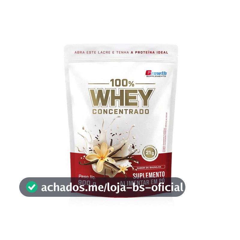 100% Whey Concentrado 900g Growth Supplements