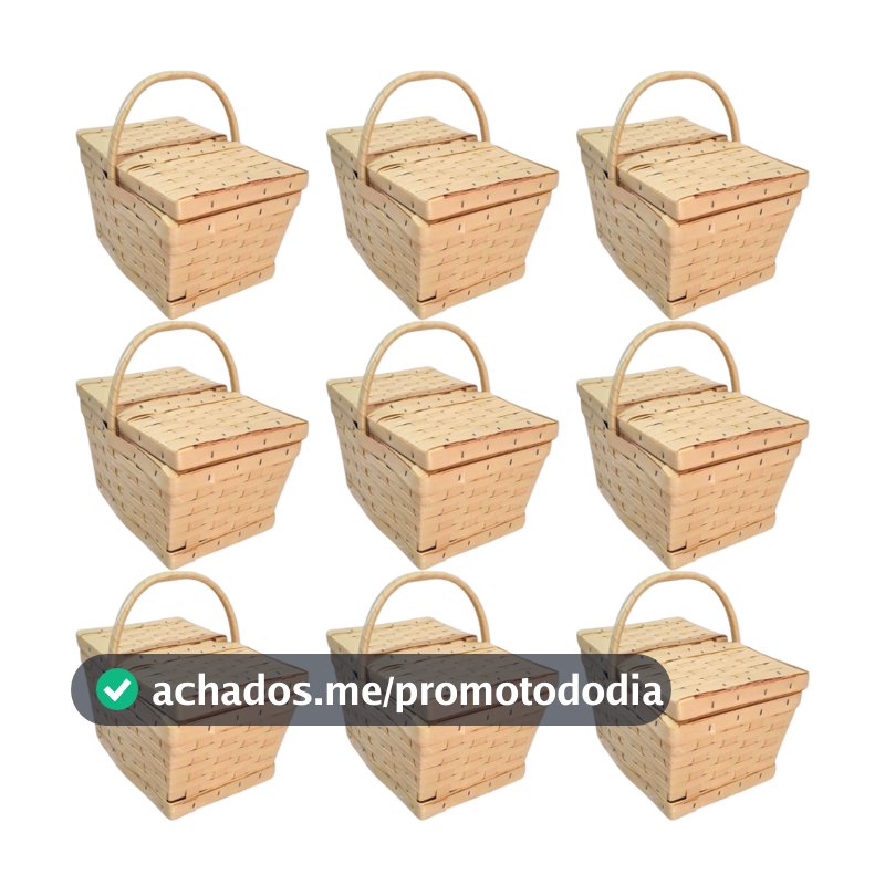 Kit 10 Cesta de Piquenique Fibra Sintética Mini 13X15X22 (Cesta lembrancinha)