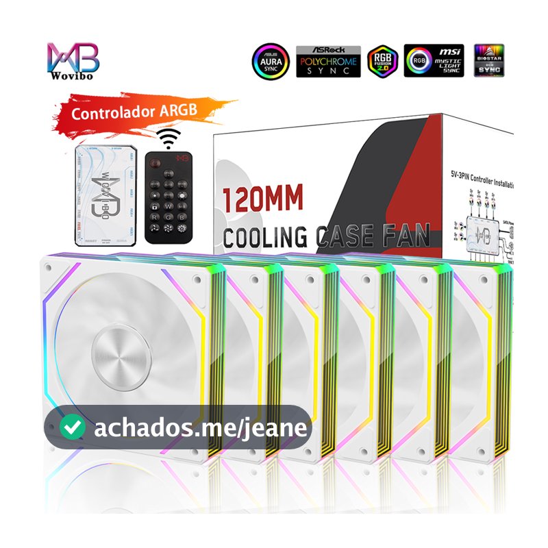 PC Ventilador de Refrigeração para Computador 120mm ARGB PWM 4Pin 12cm Ventoinhas