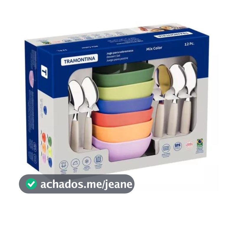 Jogo Sobremesa Tramontina Mixcolor Colorido 12 Peças