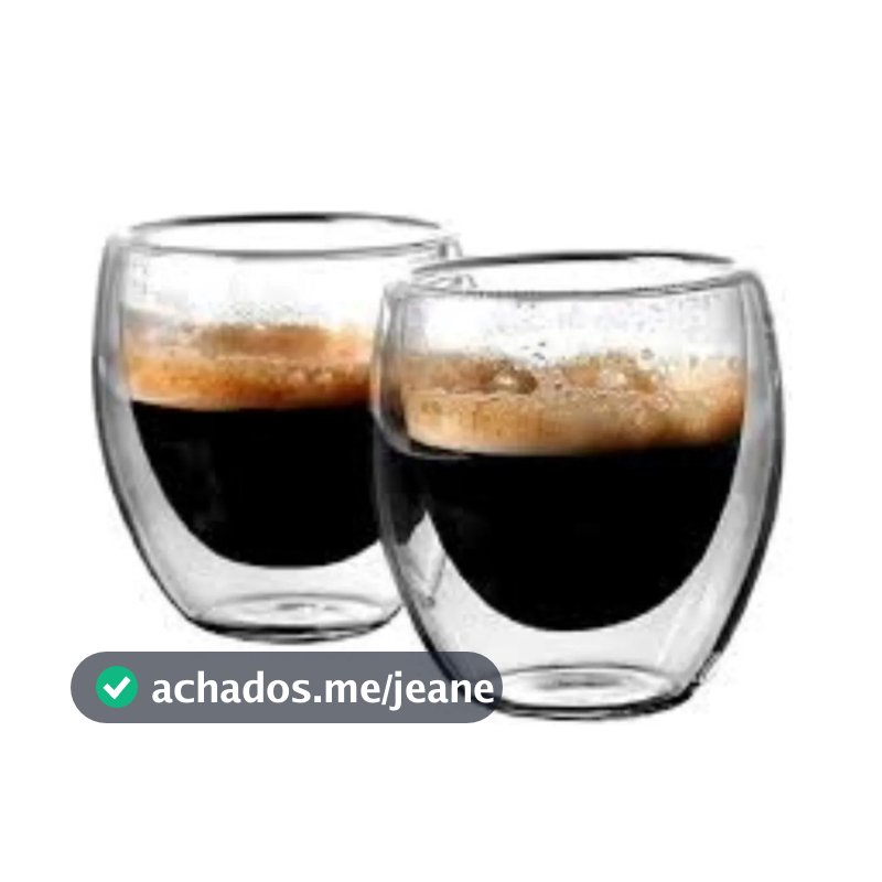 Kit 2 Copos de Café de Vidro Duplo Expresso Chá Capuccino 100ml