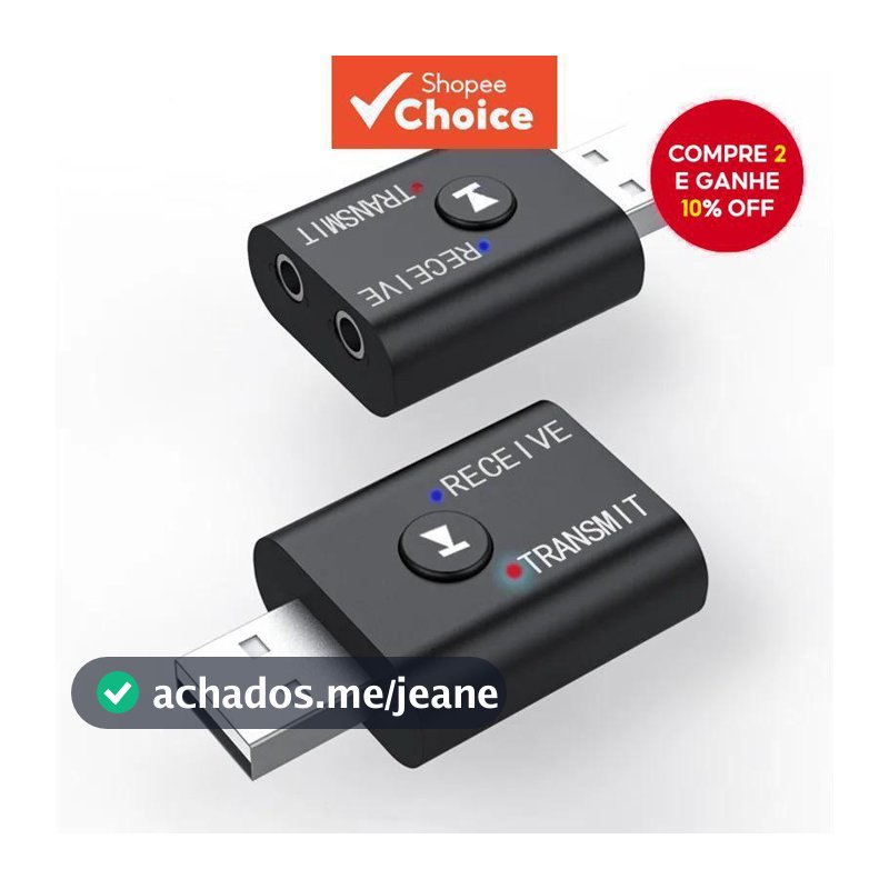 Novo Receptor Transmissor de Áudio Bluetooth 5.0 Adaptador Sem Fio 3.5MM AUX RCA USB para Kit de Carro e Alto-falante