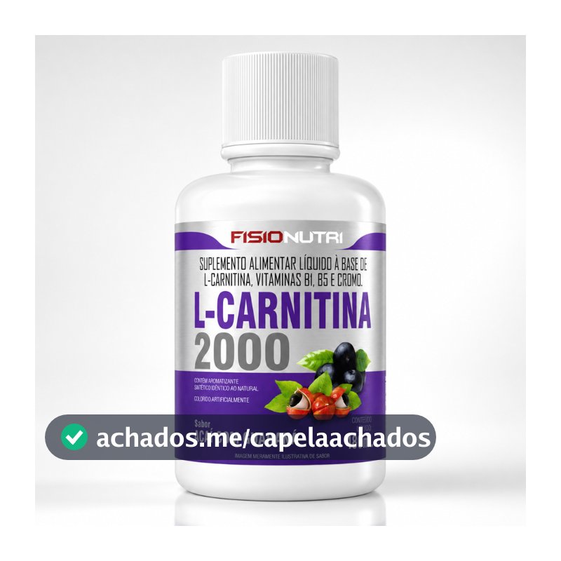 L-Carnitina 2000mg + Cromo e Vitaminas Fisionutri 480ml Queimador Termogênico Líquido