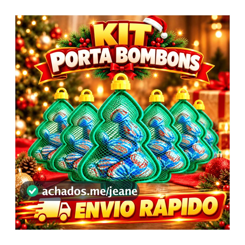 Kit 10/20/30/40/50 Lembrancinhas de Natal Porta Bombons em Formato de Árvore Enfeite Natalino Festa