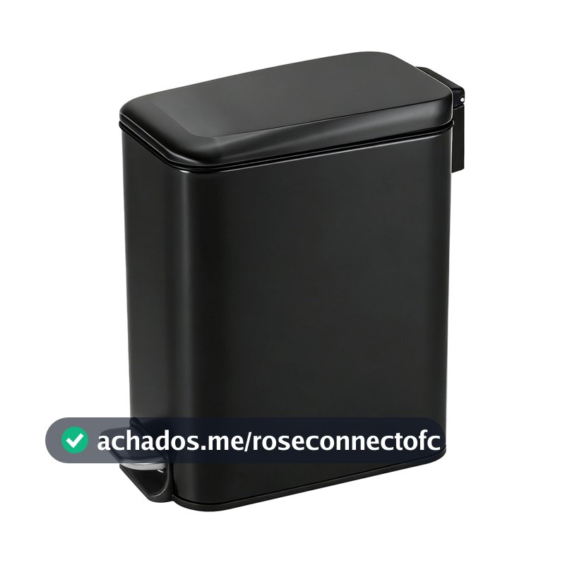 Lixo Lixeira Soft Close 5 Litros Inox Preta Balde Cesto Removível Slim Banheiro Lavabo Cozinha Casa