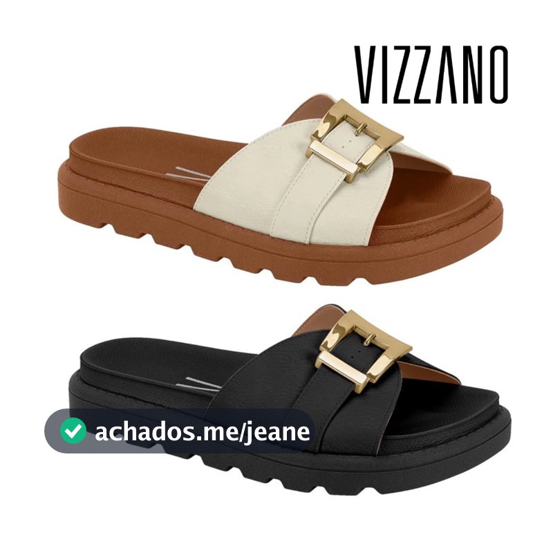 Vizzano Sandália Papete Feminina Tratorada Macia Original