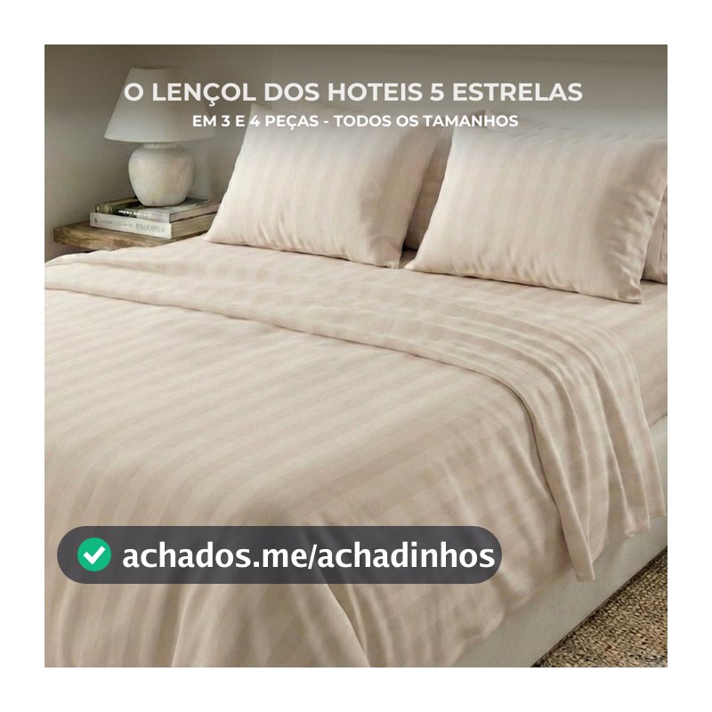 Jogo de Lençol Padronado Micro Percal Penteado 3 peças 500 Fios Cama Solteiro Casal Queen King