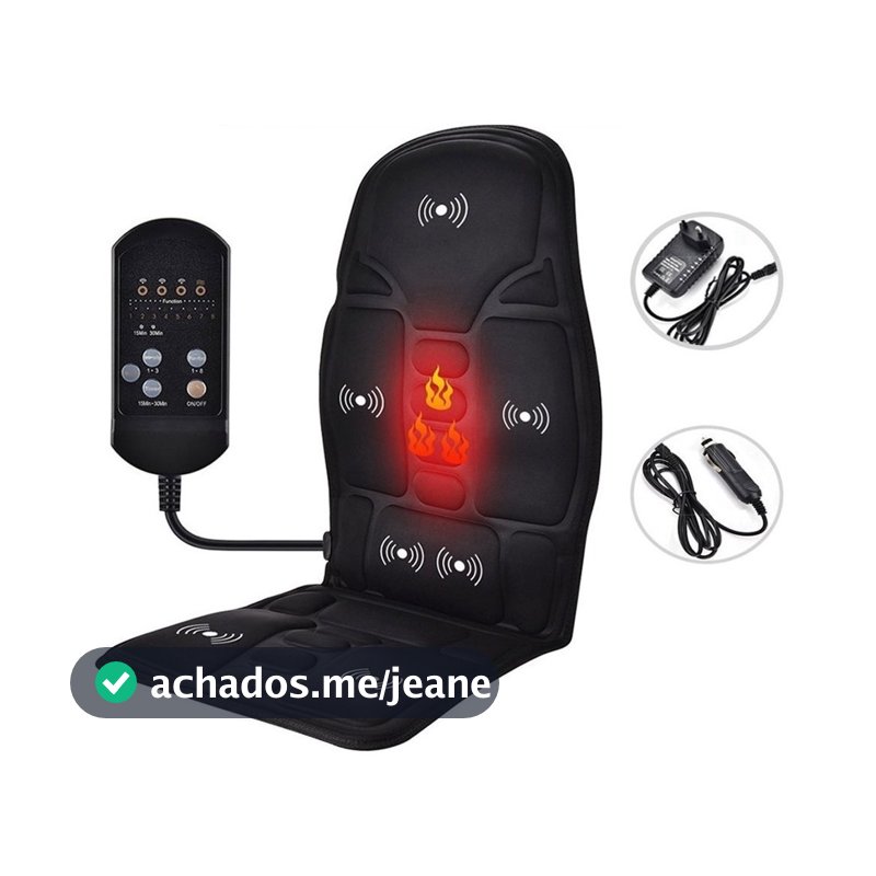 Massageador Cadeira Completo 5 Motores com Aquecimento | Alívio Lombar, Pescoço, Costas e Pernas