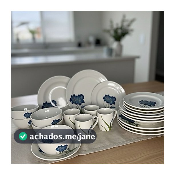 Jogo de Jantar 20 Peças Porcelana Schmidt Pratos Tijelas Canecas e Sobremesa COMPLETO ENVIO IMEDIATO