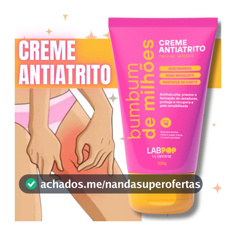 Creme Antiatrito cuidado assaduras nas cochas e foliculite recupera parte sensivel