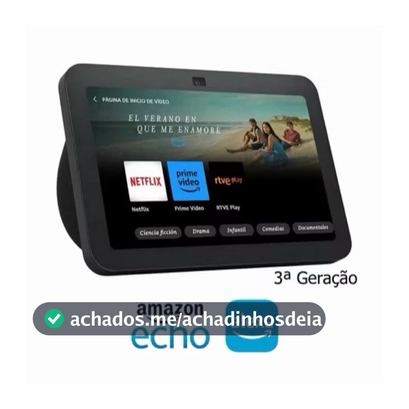 Echo Show 8 3ª Geração Alexa 8"' 13mp Branca e Preta  Amazon Wi-Fi Bluetooth