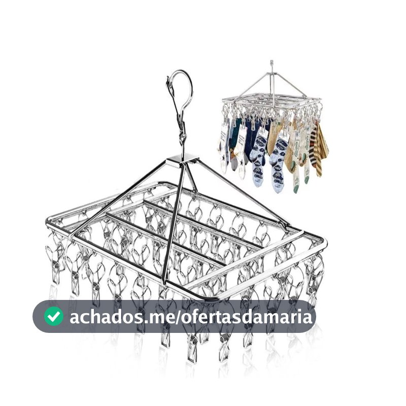 Varal 8/10/20/40 Prendedores Roupa Bebe Calcinha Cueca Dobrável Inox