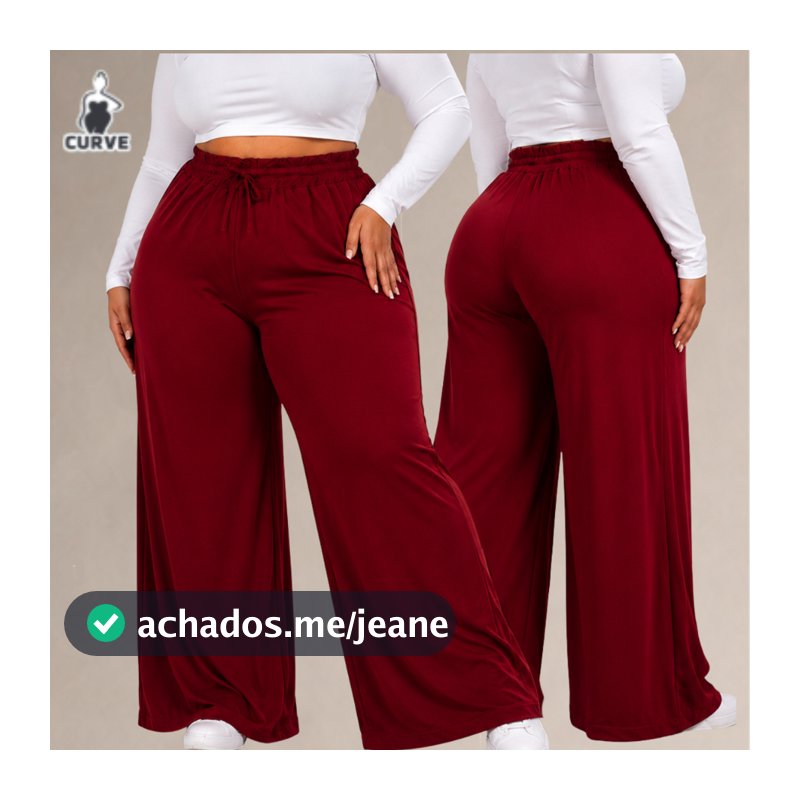 Calça Social Feminina Plus Size Pantalona Moda Inverno Verão Casual Festa Elegante Calça larga feminina Plus Size