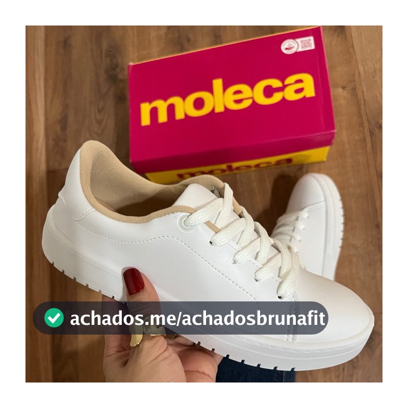 Tênis Branco Feminino Casual Moleca leve e Confortável Original