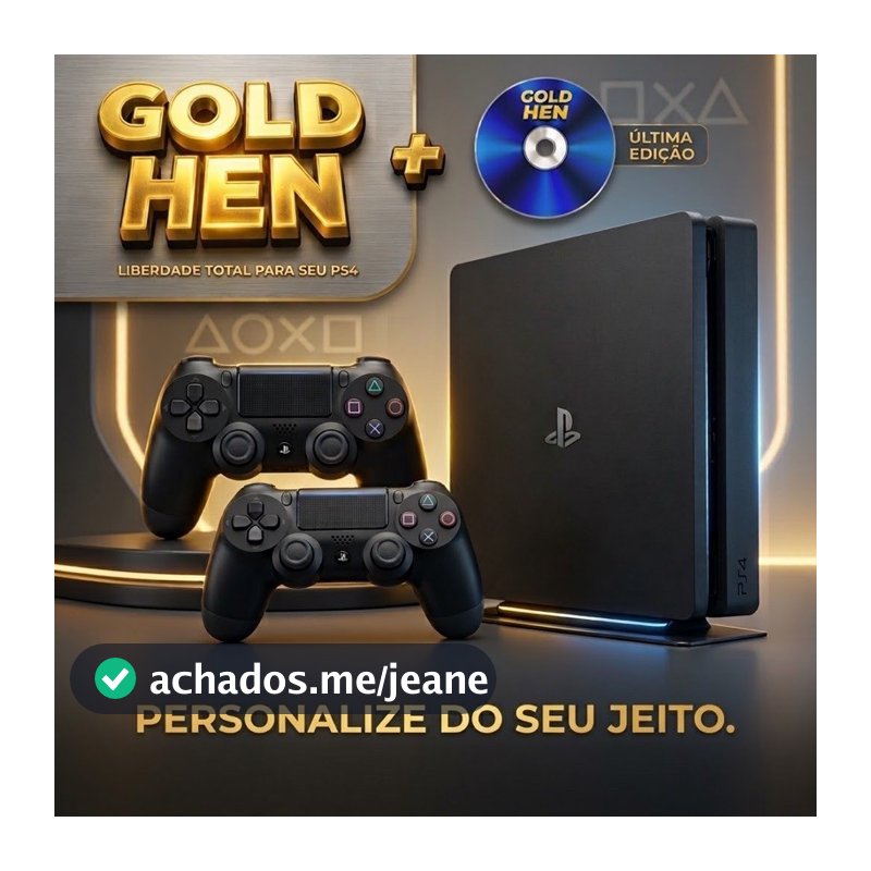 Playstation 4 Slim 500GB ou 1 TB Seminovo + GOLD HEN Com jogos + 2 Controles