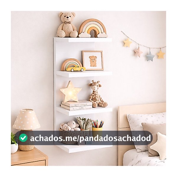 Prateleira Torre de Parede Branca 85cm MDF para Organização e Decoração
