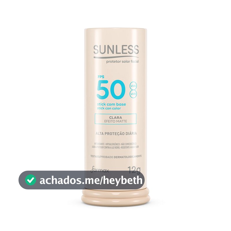Protetor Solar Sunless Stick com Base Efeito Matte FPS 50 Cor Clara 12g