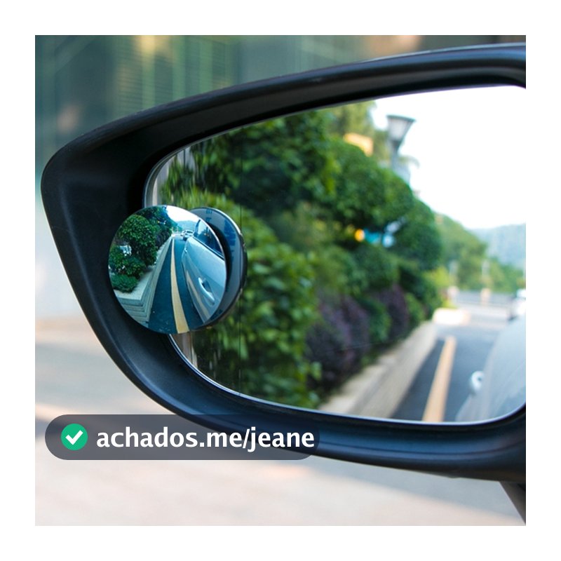 1 Par de Espelho Retrovisor Carro Moto Convexo Fixo ou Móvel Auxiliar Externo Para Pontos Cegos 5cm Universal