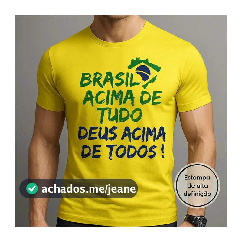Camiseta Bolsonaro Brasil Acima De Tudo Militar Mito Camisa Masculina Estampada