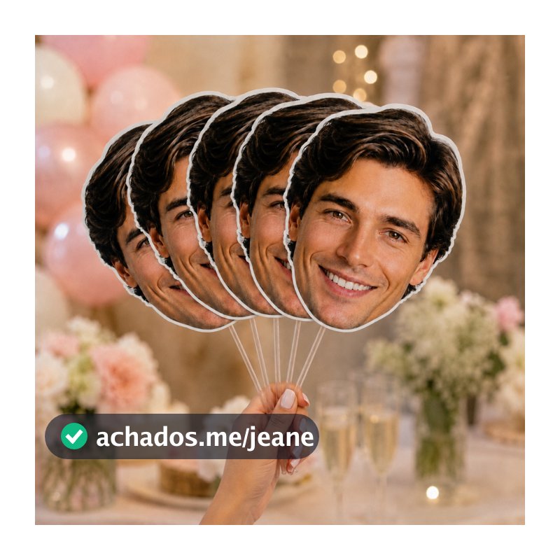 Máscara Personalizada Foto do Rosto para Despedida de Solteiro, Noivo, Noiva, Formatura, Casamento