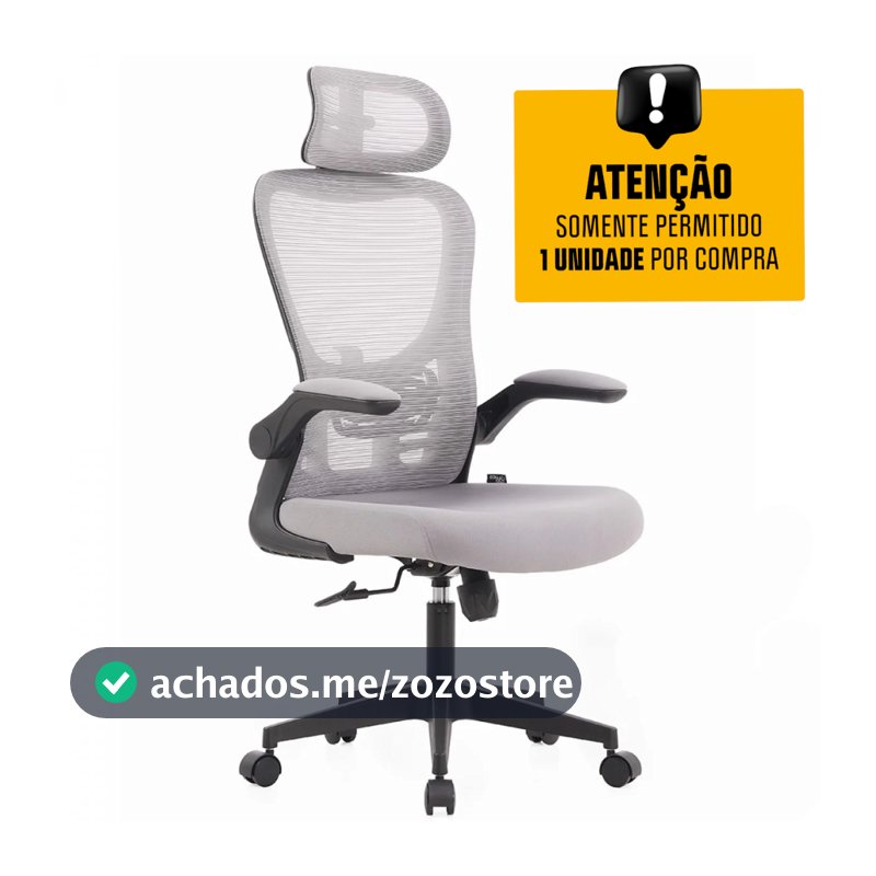 Cadeira De Escritório Dr. Office Handy V2, Mesh, Cinza e Preta, DR-CH-HV2R1DGF