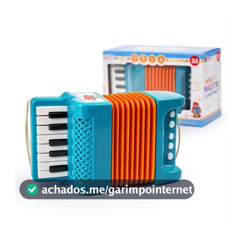 Sanfona Infantil Musical com Sons + 40 Músicas Educativas Interativa Criatividade Brinquedo