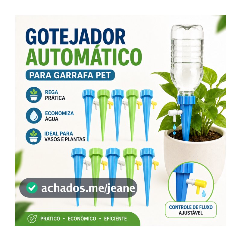 Kit Gotejador de Plantas para Garrafa PET: Bico de Irrigação por Gotejamento, Regulagem de Vazão , Rega Automático