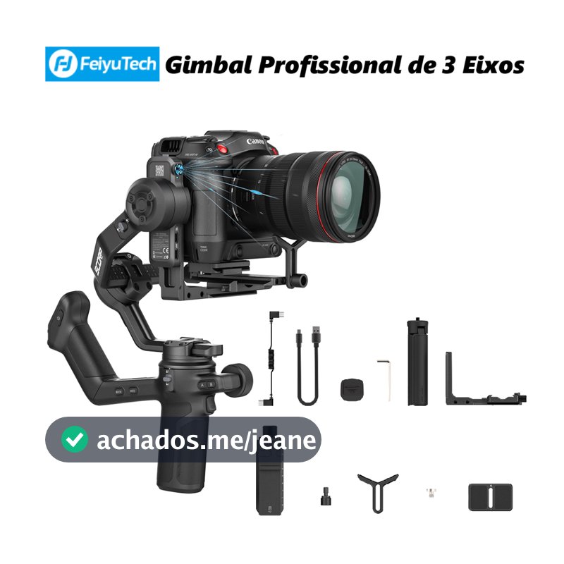 FeiyuTech SCORP 3 Gimbal Profissional de 3 Eixos Carga Máxima de 3.5kg Autonomia de 14h para DSLR e Mirrorless