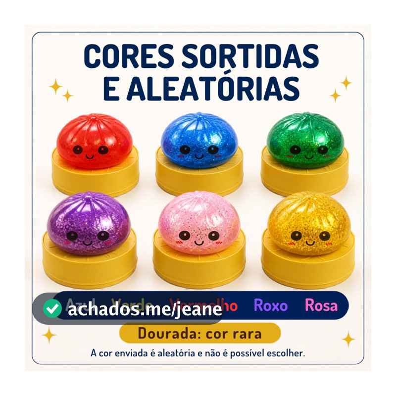 Kit 2, 3 ou 6 Unidades Squishy Sortido Pãozinho Chinês Baozi Colecionável Surpresa Brinquedo de Apertar Macio