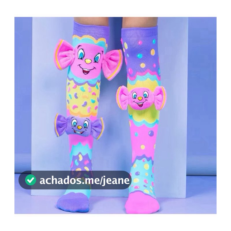 Nova meia maluco 3D  De Presente Para Crianças Desenhos Animados Tridimensionais De Alta Qualidade Acima Do Joelho Festa