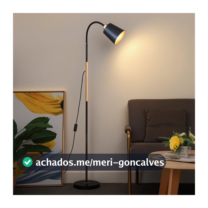 Luminária de Chão Moderna Articulável LED Abajur de Piso Para Sala Quarto Leitura Com Dimmer