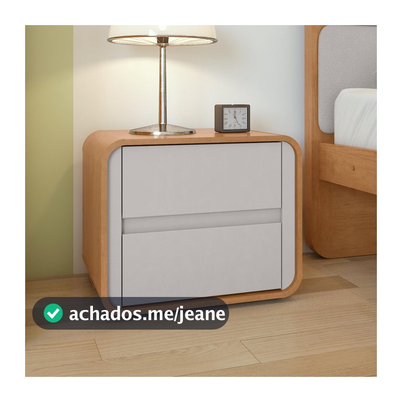 Mesa De Cabeceira Easy Like  Amendoa Clean/Off White