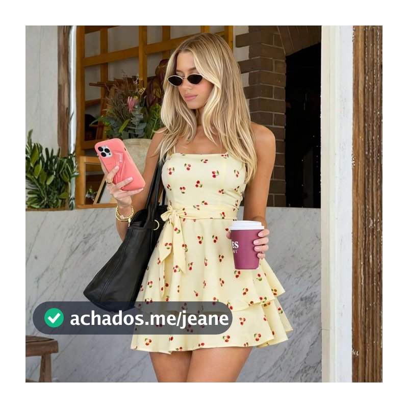 Macaquinho Feminino Curto Modelo Cereja com Cinto e Babado Alcinha Ajustável Look Elegante Verão