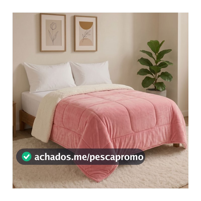 Coberdrom Edredom Pele De Carneiro Casal Queen Sherpa DuplaFace