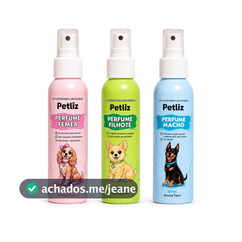 Perfume Colônia para Cachorro e Gato Spray Macho Fêmea Filhote Banho e Tosa Petliz 120ml