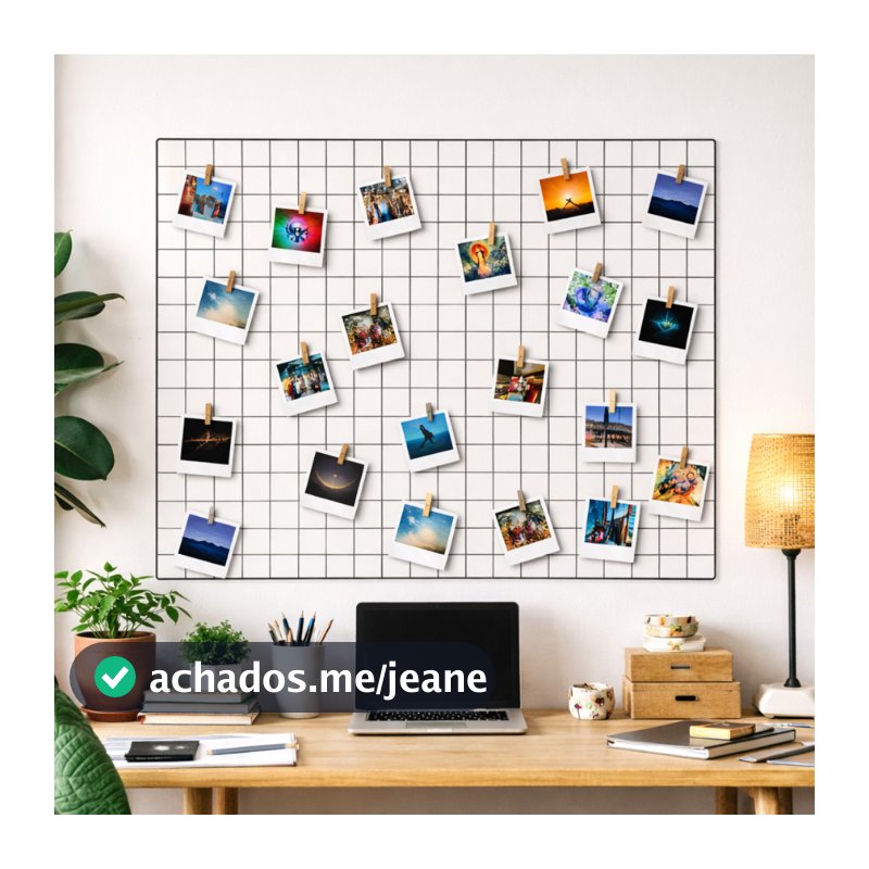Quadro Organizador Memory Board Grade Metálica com Prendedores