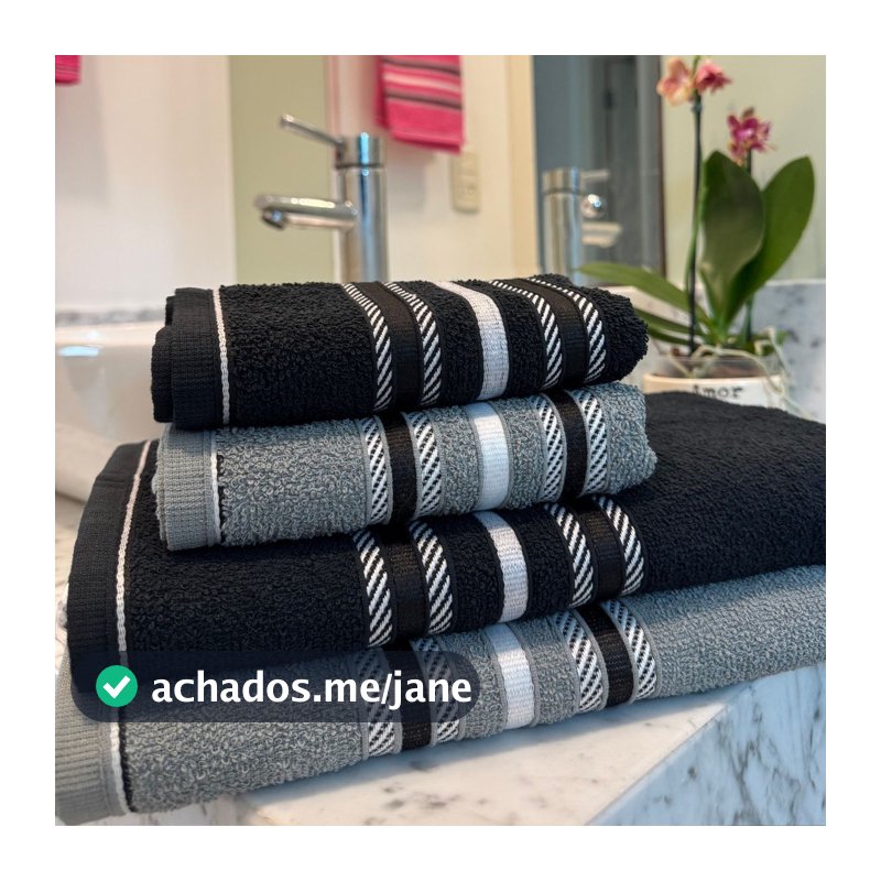 Kit 4 Peça Toalha De Algodão 2 Banho + 2 Rosto Conforto Macia E Absorvente Atacado