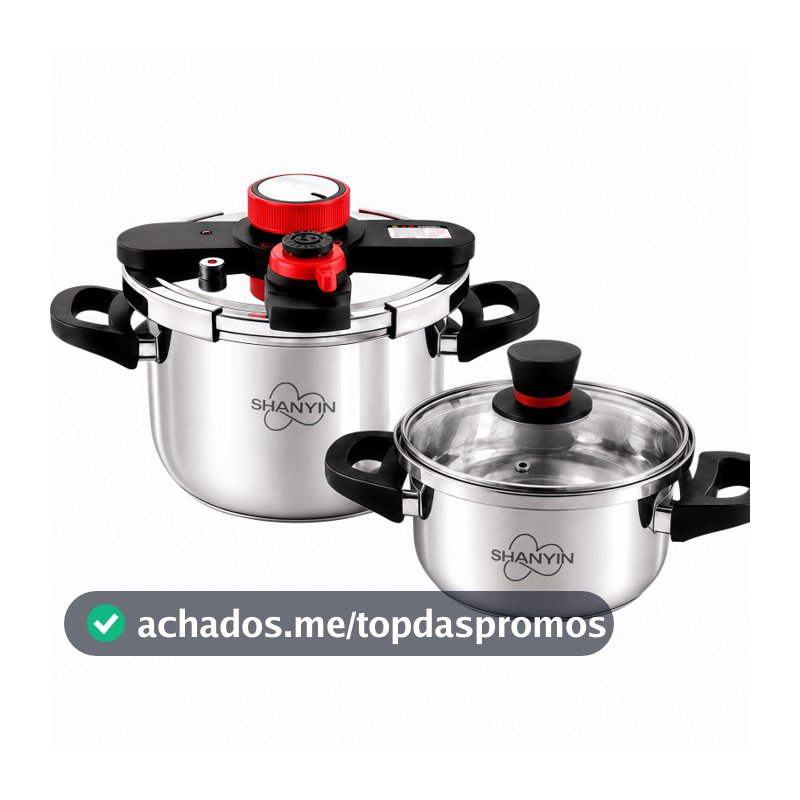 Panela de Pressão Inox 304 6L 7L 10L Aço Reforçado 3 Níveis de Pressão Cozimento 3x Mais Rápido