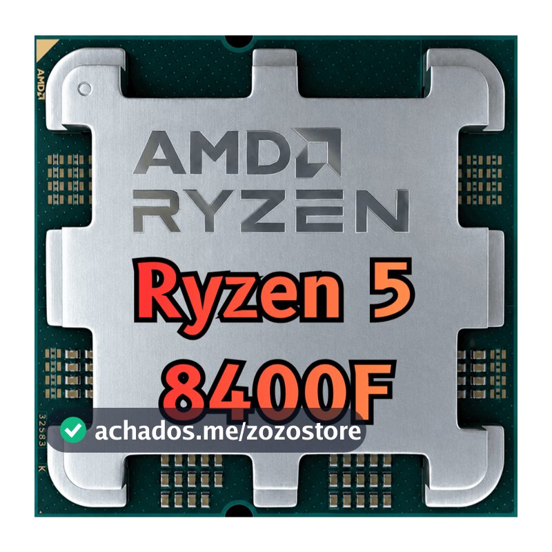 Processador AMD Ryzen 5 8400F, 4.2 GHz (4.7 GHz Max Turbo), Cache 22MB, 6 Núcleos, 12 Threads, AM5, Sem Vídeo Integrado