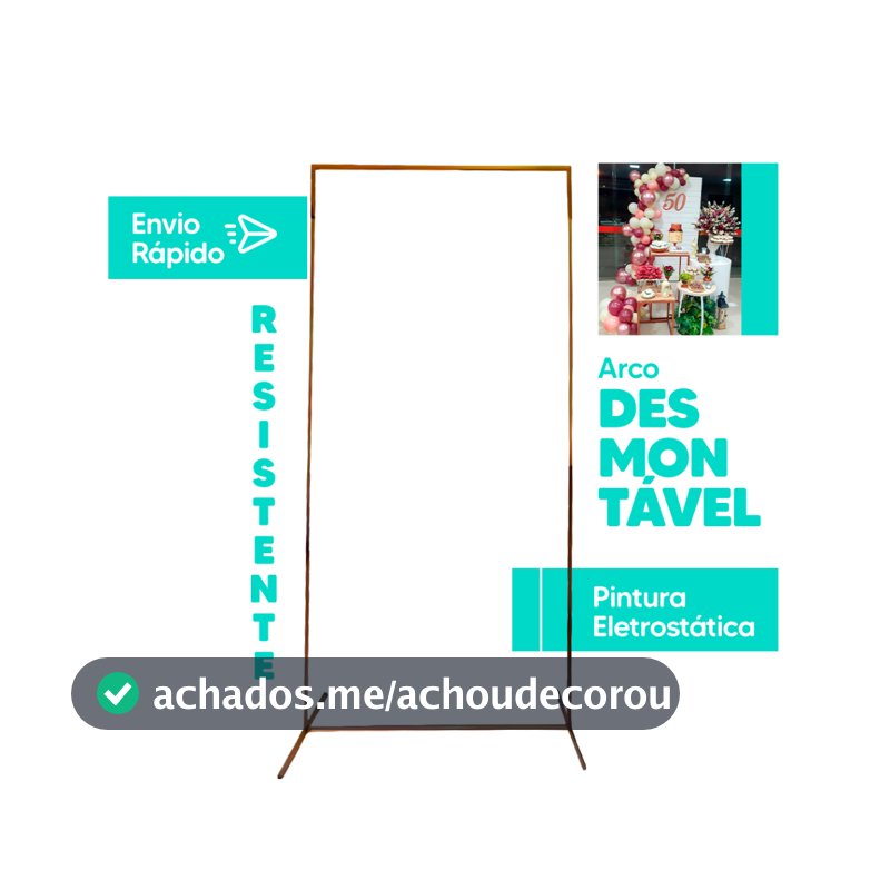 Arco Retangular Romano Suporte Estrutura Desmontavel 1x2 Decoração de Festas e Eventos Acabamento Premium Luxo