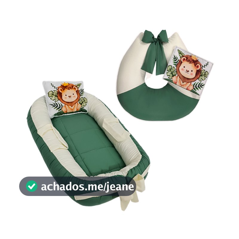 Kit Ninho Redutor Berço Bebê & Almofada Amamentar