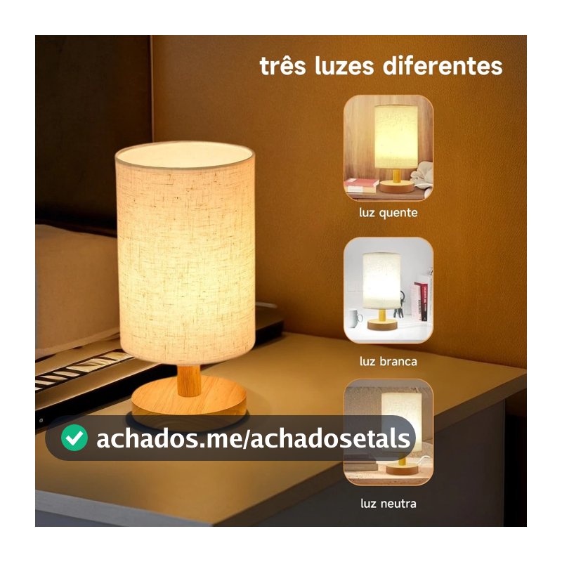 Lâmpada De Mesa De Madeira Nórdica Moderna Alimentada Por USB Luz De Noite