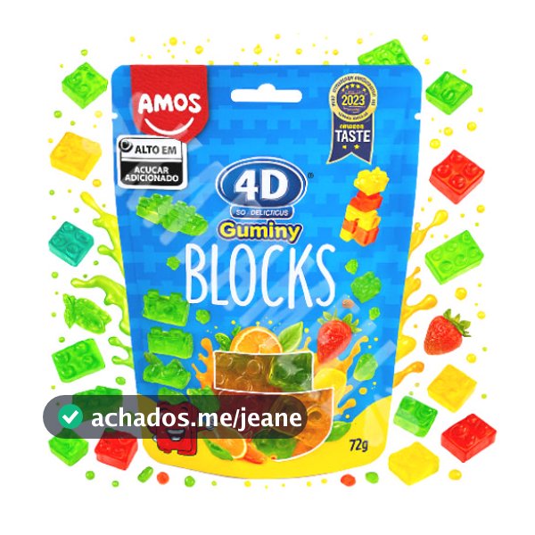 Balas Gelatinosas Gummy Blocks 4D Mixed Fruits - Importado