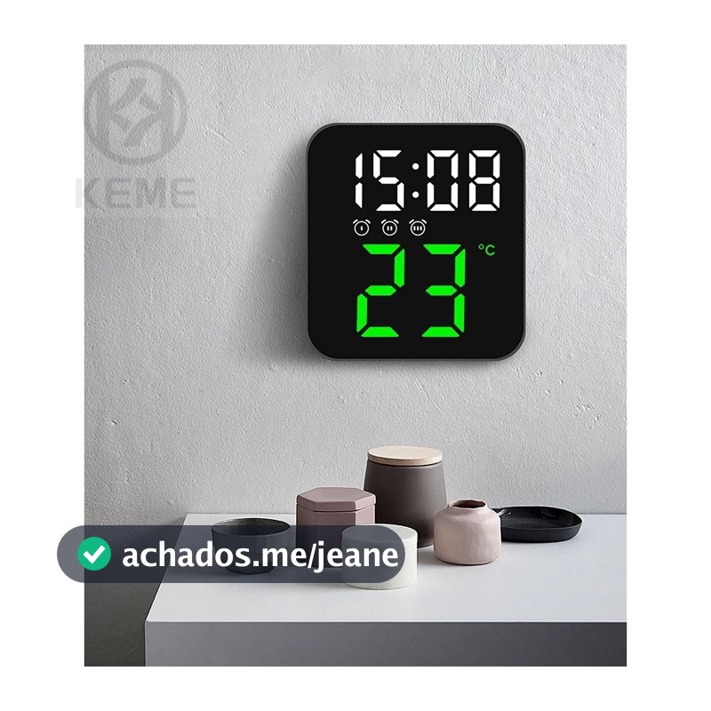 Relógio Digital Led Temperatura Alarmes Usb Mesa E Parede LE-2164